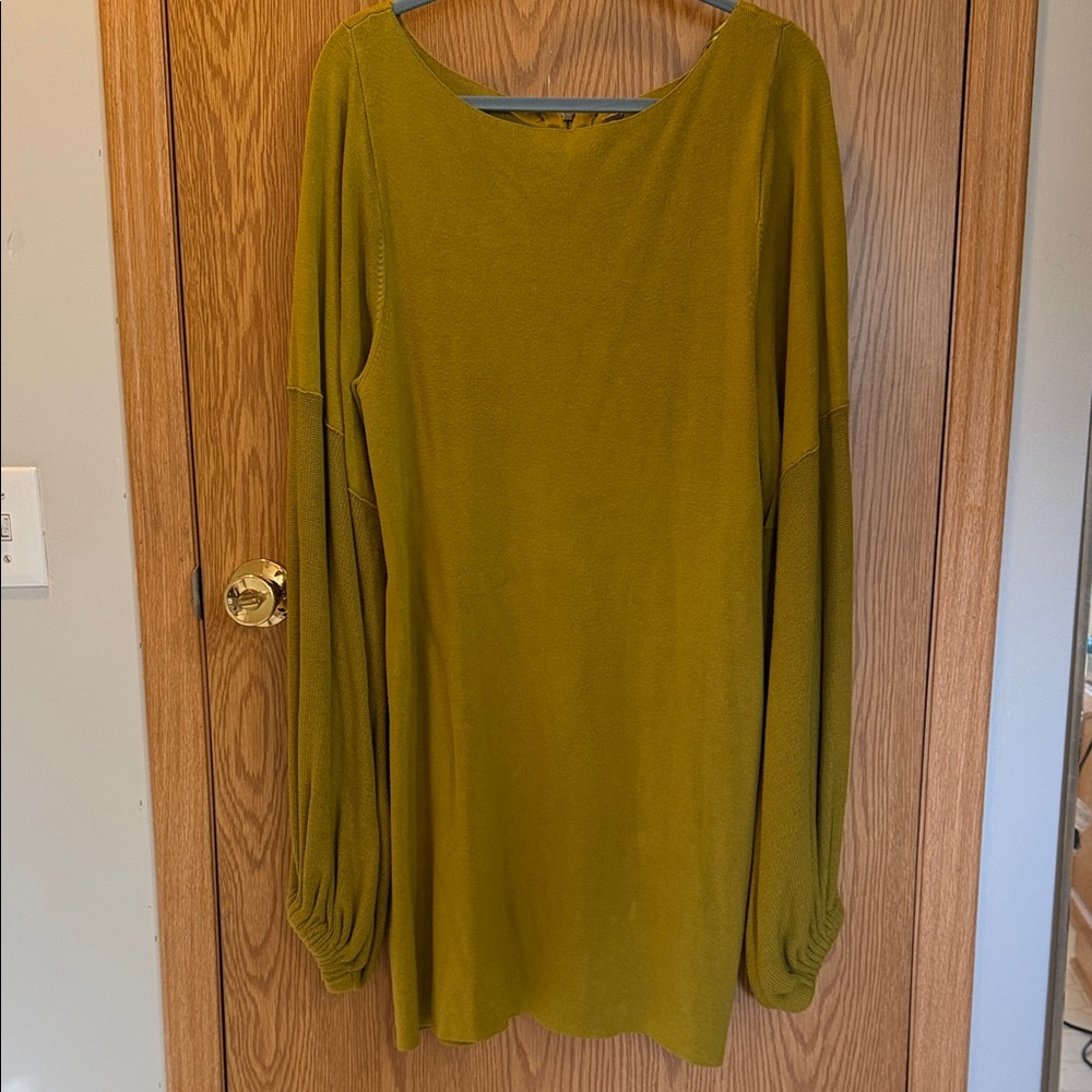 Long Sleeve Olive Green Dress